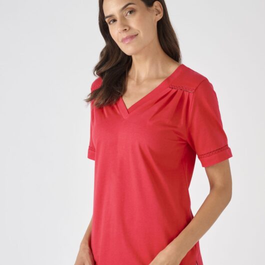 Damart Lace Trim Top