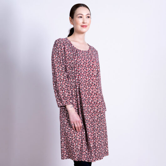 Nomads Pintuck Tunic Dress - Scarlet