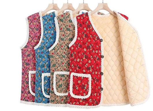 Women's Fleece-Lined Thermal Printed Vest - 6 Colours, 5 Sizes!