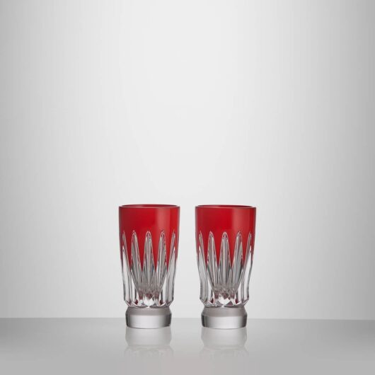New Year 2026 Firework Red Shot Glasses Set Of 2